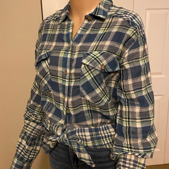 Free People Tops - Free People Western Plaid Shirt